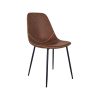 Super-Seat | The Charlie vintage leather bucket chairs cognac | Cuir marron, assise incurvée, surpiqûres décoratives, pieds en métal noir. | Mobilier de restauration