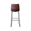 Tabourets de bar en cuir vintage Charlie cognac