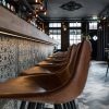 Tabourets de bar en cuir vintage Charlie cognac