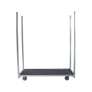 Super-Seat | The Chair Trolleys XL Chariot de transport danois 160cm | Base métallique plate, quatre montants métalliques, roulettes bleues, acier, bleu/gris. | Mobilier de restauration