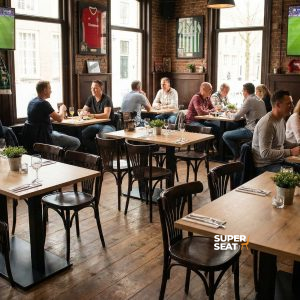 Super-Seat | Plateaux hauts, décorations naines, poignées hautes, écorces dans des couleurs vives. | Horecameubilair