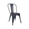 Super-Seat | The Tolix Chairs Vintage | Structure en métal noir avec assise en bois noir, design industriel et minimaliste. | Mobilier pour la restauration