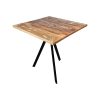 Super-Seat | Plateau de table vintage en bois massif couleur du monde 70x70cm | Bois rustique avec pieds en métal noir, carré et élégant. | Mobilier de restauration