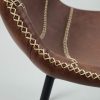 Chaises vintage Charlie en cuir, fauteuils en forme de cuvette cognac