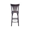 Tabourets de café Thonet bois cintré vieux brun, avec dossier et éventail
