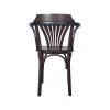 Fauteuil Thonet bois cintré avec accoudoirs et dossier éventail café vieux brun