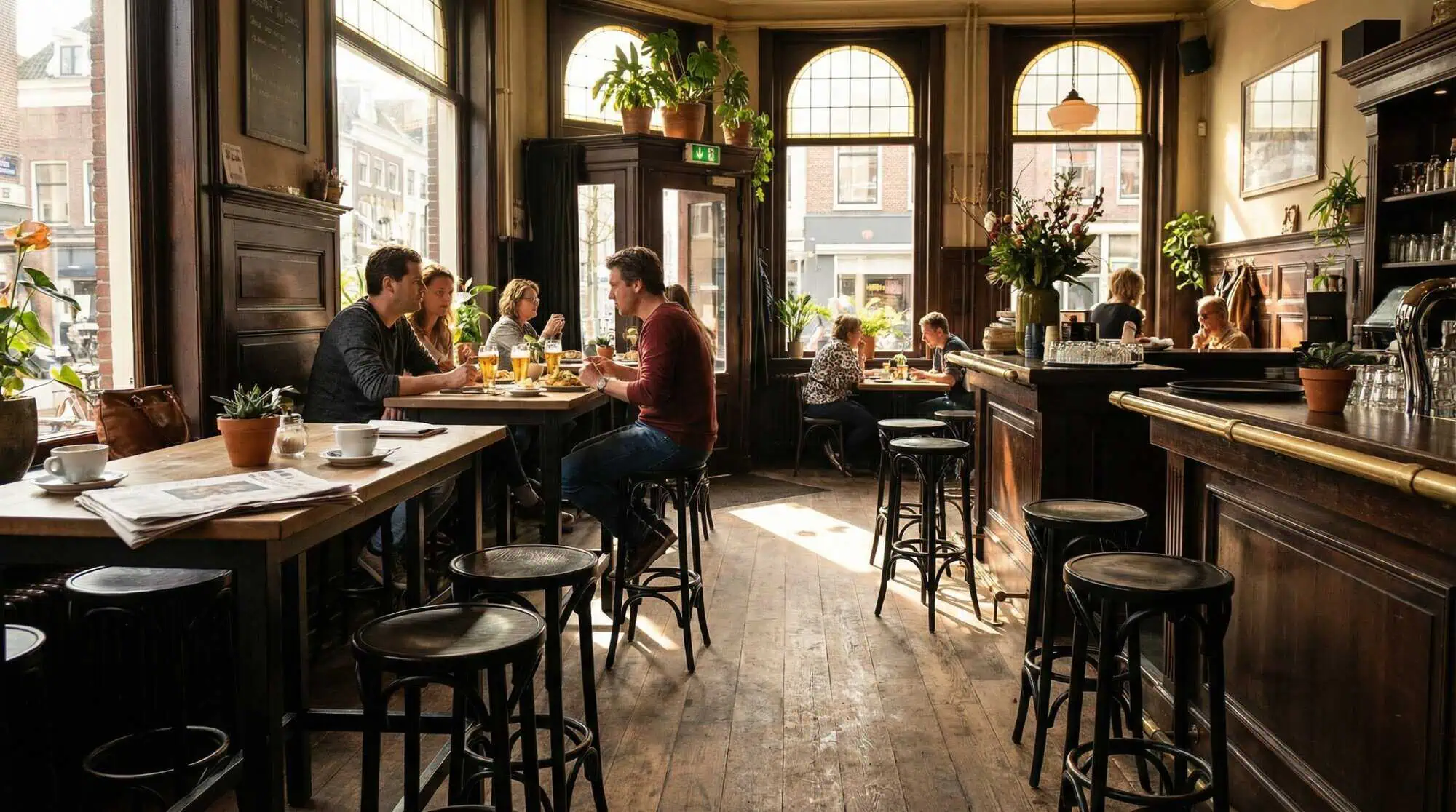 Tabourets de café Thon bois cintré noir