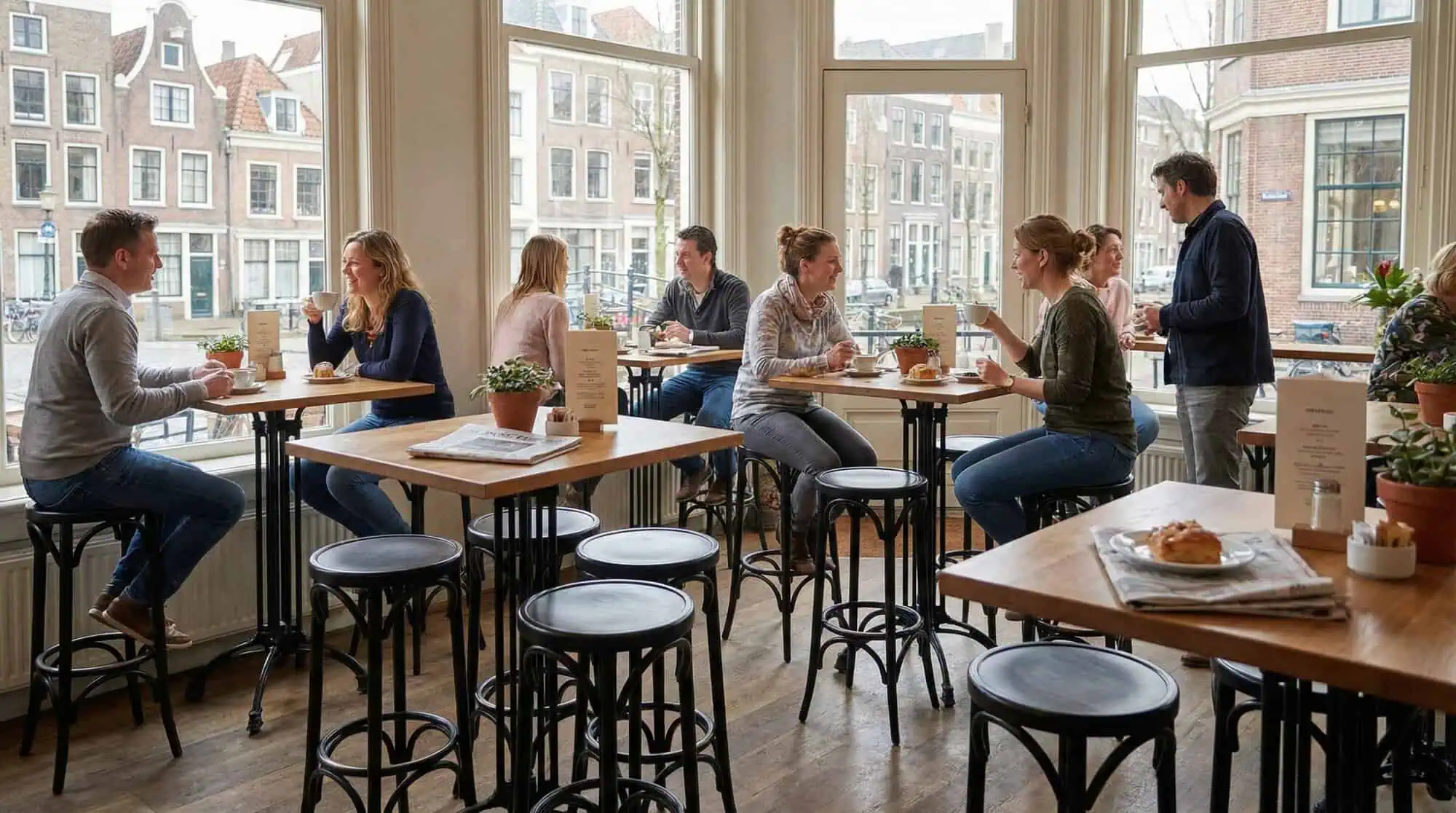 Tabourets de café Thon bois cintré noir