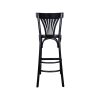 Tabourets de café Thonet bois cintré noir, avec dossier et éventail