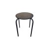 Super-Seat | Tabouret Vanitas tabourets d'école noirs | Tabouret rond minimaliste en bois, plateau marron foncé, trois pieds en métal noir. | Mobilier de restauration