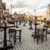 Tables hautes de café poker Amsterdam vieux brun