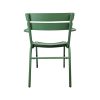 Super-Seat | The Luxembourg hospitality patio armchairs green | Chaise en métal vert ; deux lattes horizontales, assise courbée. | Mobilier de restauration