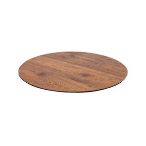 Super-Seat | The HPL Hospitality Table Teck Round 70cm | Plateau de table rond en teck de couleur marron naturel, veinage visible. | Mobilier de restauration