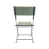 Chaise pour terrasse restaurant pliante en rotin plastique Paris rétro turquoise