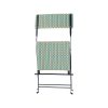 Chaise pour terrasse restaurant pliante en rotin plastique Paris rétro turquoise