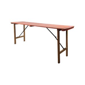 Super-Seat | Berlin Vintage Wooden Folding Tables Old Pink | Table pliante en bois brun-rouge, petit plateau, pieds légers. | Mobilier de restauration