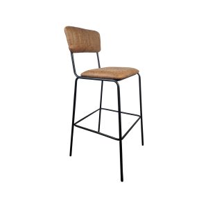 Super-Seat | The Aviator hospitality bar stools cognac | Assise et dossier en cuir marron cognac ; structure en métal noir ; parfait pour l'accueil. | Mobilier de restauration