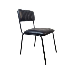 Super-Seat | The Aviator hospitality stacking chairs black | Chaise en métal noir avec rembourrage nervuré et style minimaliste Aviator. | Mobilier de restauration