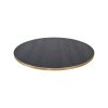 Super-Seat | The Urban Melamine Table Tops | Plateau de table rond avec grain de bois foncé et bord en laiton noir, 67 cm de diamètre. | Mobilier de restauration