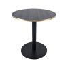 Plateau de table Urban mélamine rond noir / bordure en laiton 67 cm