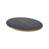 Plateau de table Urban mélamine rond noir / bordure en laiton 67 cm