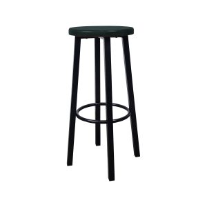 Super-Seat | Tabouret de bar bistro industriel noir / noir | Tabouret de bar en métal noir avec assise ronde et repose-pieds circulaire. Parfait pour les bistrots. | Mobilier de restauration