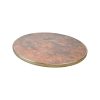 Super-Seat | The 70cm Round Werzalit Hospitality Terrace Table Tops | Textured copper gold, golden edges, combines brown and reddish tones. | Mobilier de restauration