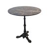 Plateau de table pour restaurant HPL marbre noir rond 70 cm