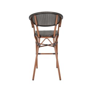 Super-Seat | Tabourets de bar en textile | Tabouret de bar haut en textile marron avec assise ronde, dossier incurvé et motif tressé. | Mobilier de restauration