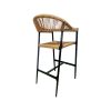 Super-Seat | Tabourets de bar Prague Terrace | Fibres naturelles tressées, métal noir, design moderne, dossier arrondi, style minimaliste. | Mobilier de restauration