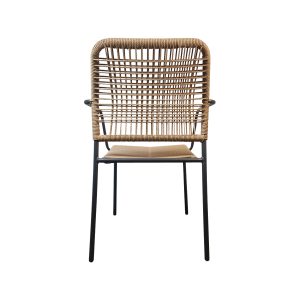 Super-Seat | Harper Chair | Structure métallique, dossier/assise et accoudoirs en tressage naturel. Parfait pour les lieux d'accueil en plein air. | Mobilier de restauration