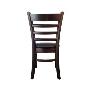 Super-Seat | The Alessandro wooden bistro chair | Bois avec finition foncée, assise en cuir noir, design classique et élégant. | Mobilier de restauration