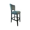 Super-Seat | Tabourets de bar Lisa Rome hospitality | Chaise haute de style vintage avec structure foncée, assise et dossier rembourrés en gris clair. | Mobilier de restauration