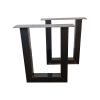 Pieds de table en métal en forme de U noir en acier large 50cm