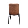 Super-Seat | Chaise avec dossier droit | Structure en métal noir, assise/dossier rembourré marron. Idéal pour la restauration ; design moderne. | Mobilier de restauration