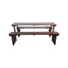 Super-Seat | Deluxe Beer Table Sets | Lattes en bois et structure métallique robuste ; table 180x50cm avec 2 bancs, idéal pour l'extérieur. | Mobilier de restauration