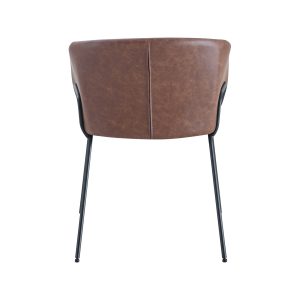 Super-Seat | The Portland Design Armchairs Cognac Leather | Cuir cognac, pieds fins en métal noir, look moderne. | Mobilier de restauration