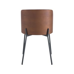 Super-Seat | Chaises design New York bois cuir noir | Un acier avec un revêtement en bois et un métal noir puissant. L'élégante bruine répond à la lumière du cuir noir. | Horecameubilair