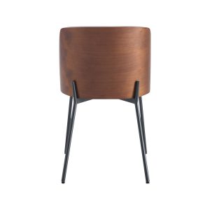 Super-Seat | Conception de chaises new-yorkaises | Stoel met houten structure, velours bekleding in mokakleur, slanke zwarte metalen poten. | Horecameubilair