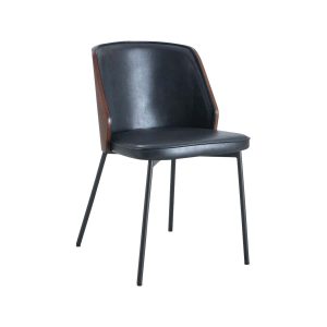 Super-Seat | Les Chaises design New York bois cuir noir | Des chaussures élégantes avec du cuir noir, des accents et des métaux noirs élégants. | Horecameubilair