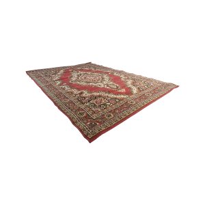 Super-Seat | Meet the Vintage Rugs | Un tapis persan avec des motifs rouges, beiges et bruns complexes et des motifs floraux. | Mobilier de restauration