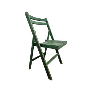 Super-Seat | De Verde Vintage Wooden Folding Chair Grass Green | Chaise pliante en bois vert gazon avec un look vintage et un fond blanc. | Mobilier de restauration