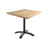 Super-Seat | Tables de (terrasse) Horeca Tivoli teck 70x70cm | Vierkant houten teck blade, zwart metalen poot met vier voeten, terrasmeubilair moderne. | Horecameubilair