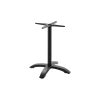 Super-Seat | Tables de terrasse Horeca Tivoli teck 70x70cm avec piètement | Zwarte metalen voet, ronde kolom, gekruiste bovenplaat, gebogen poten. | Horecameubilair