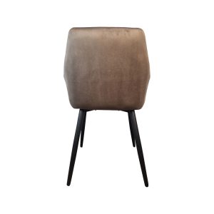 Super-Seat | The Diamond chaises d'hôtellerie en velours moka | Bruine velours stoel met afgeronde rugleuning en vier zwarte schuine poten. | Horecameubilair