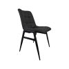Super-Seat | Les chaises empilables Houston noir | Tissu noir, pieds en métal, motif cousu ; look moderne et contemporain. | Mobilier de restauration