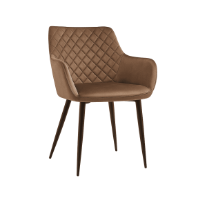 Super-Seat | Chaises d'accueil en velours diamant moka | Poêles à moka en diamant, avec bras articulés et casseroles en métal noir. | Horecameubilair