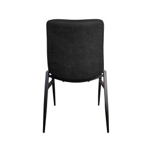 Super-Seat | The Houston hospitality stacking chairs black | Chaise noire, aspect daim, design moderne, pieds en métal. Convient à la restauration. | Mobilier de restauration