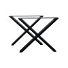 Super-Seat | Le SET de 2 pieds de table en métal en X | Pots de table en métal noir en forme de X, modernes et minimalistes. | Horecameubilair