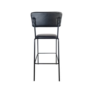 Super-Seat | Tabouret de bar noir Avion | Cadre en métal noir et fermeture éclair gewatteerde, design minimaliste idéal pour l'horeca. | Horecameubilair
